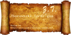 Zborovszki Terézia névjegykártya